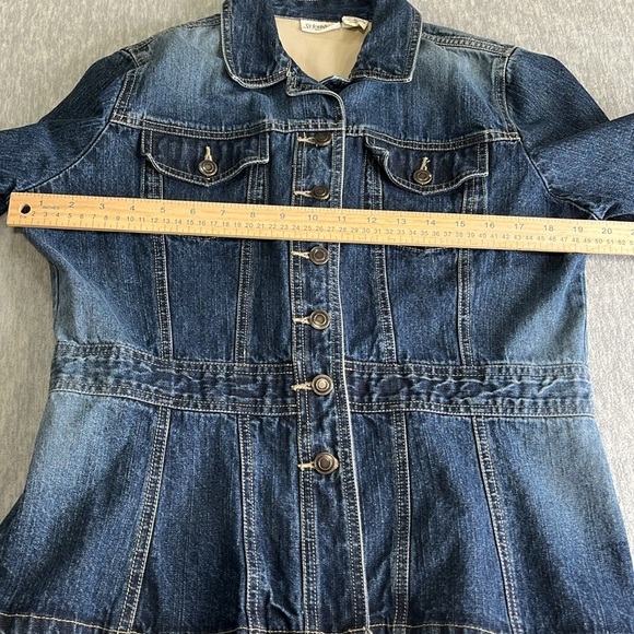 St Johns Bay Denim Blue Women's Jacket Petite 100% cotton - Picture 8 of 9